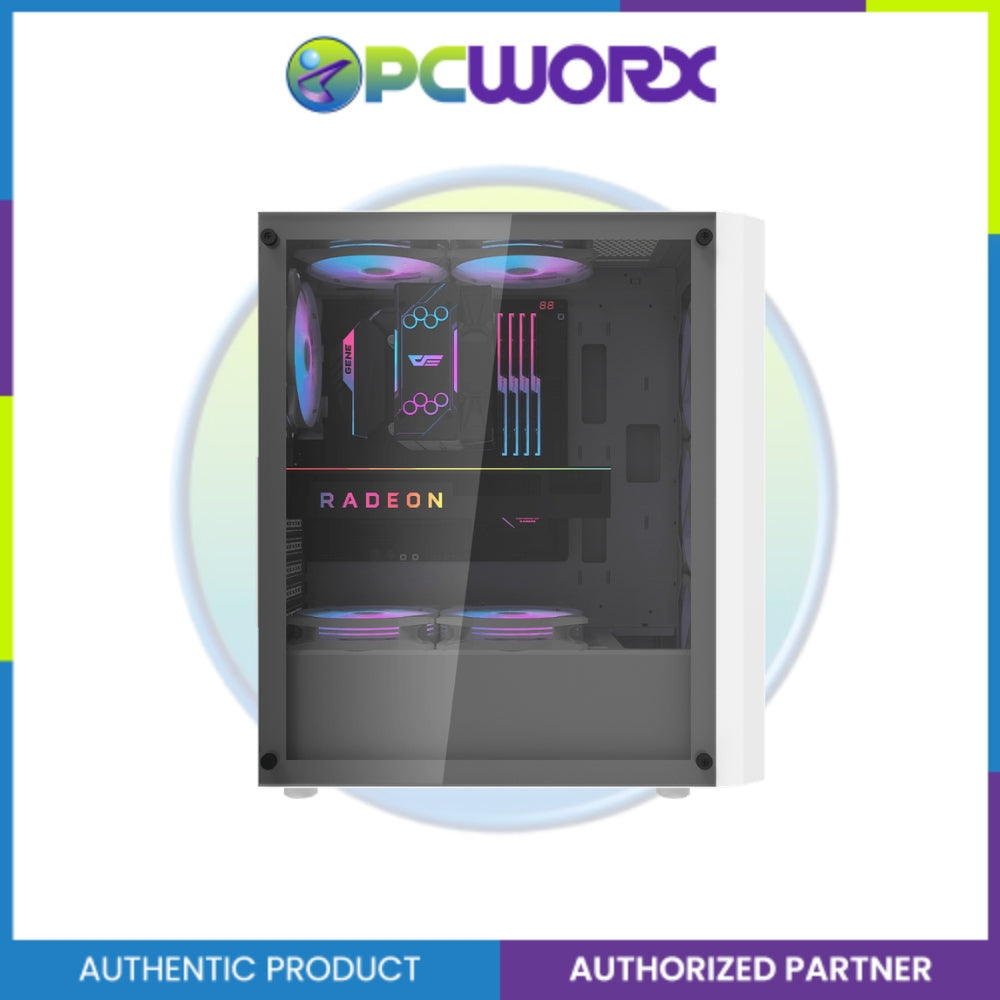 Darkflash DK351 TG w/ 4pcs ARGB Fans Mid-tower Gaming Case White