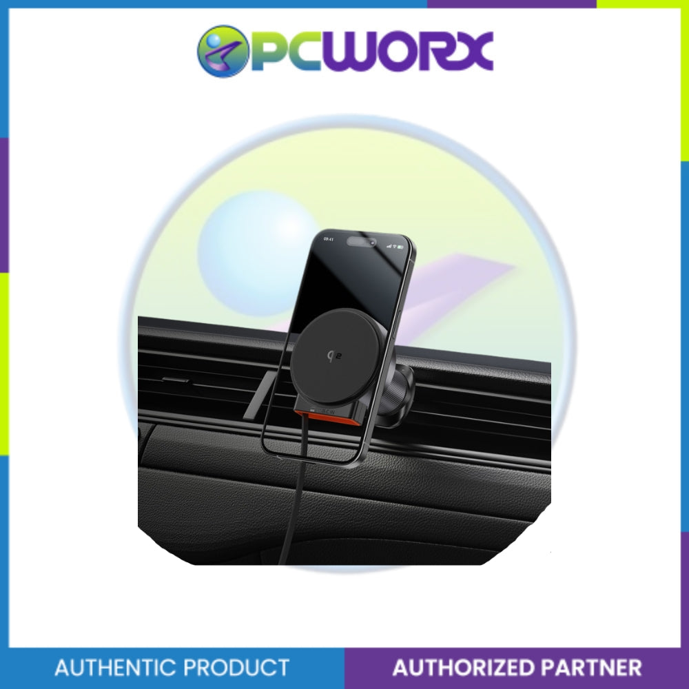 Mcdodo CH-0090 15W Qi2 Magnetic Wireless Car Charger Built-in Cable Black