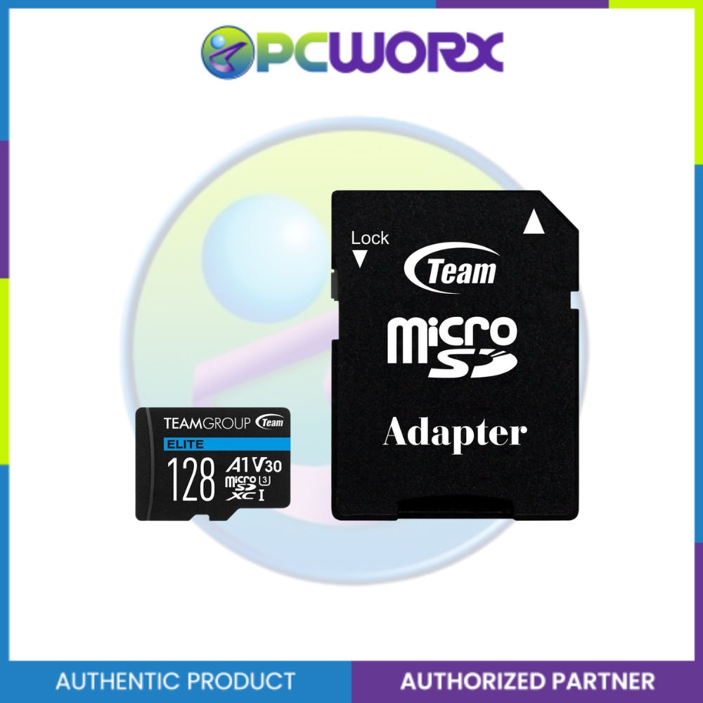 Team Group TEAUSDX128GIV30A103 128GB ELITE Micro SDXC U3 V30 A1 100MB/s W/ Adapter