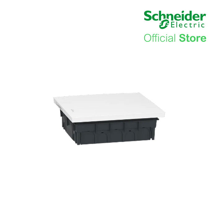 Schneider Enclosure, Resi9 MP Flush Mounting 1 Row of 8 Modules IP40 White Door 1 Earth + 1 Neutral Terminal Blocks MIP22108