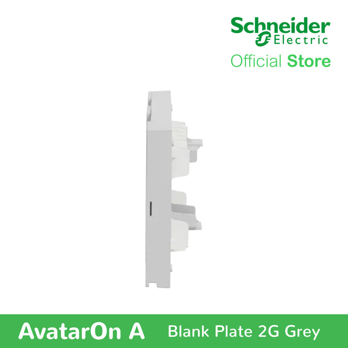 Schneider AvatarOn A 2 gangs Blank Plate - GREY M3T02-GY