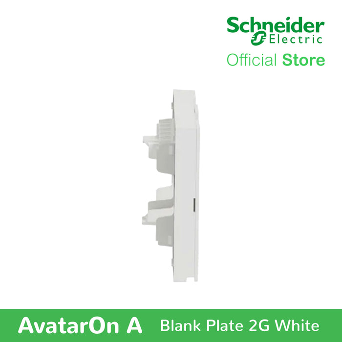 Schneider AvatarOn A 2 gangs Blank Plate - WHITE M3T02-WE