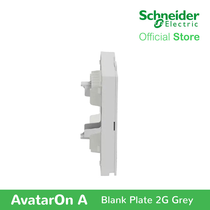 Schneider AvatarOn A 2 gangs Blank Plate - GREY M3T02-GY