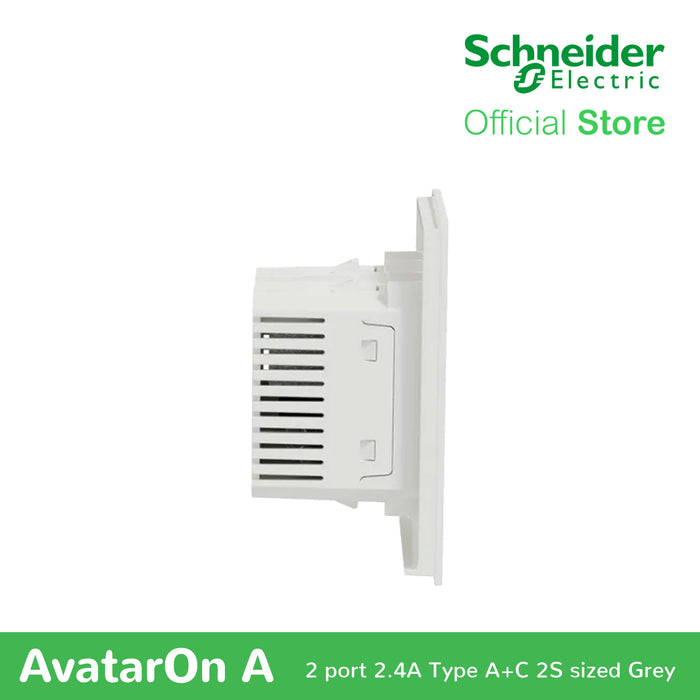 Schneider AvatarOn A 2 USB port 5 V AC-DC USB Charger Outlet - WHITE M3T-USB2-WE | USB Outlet