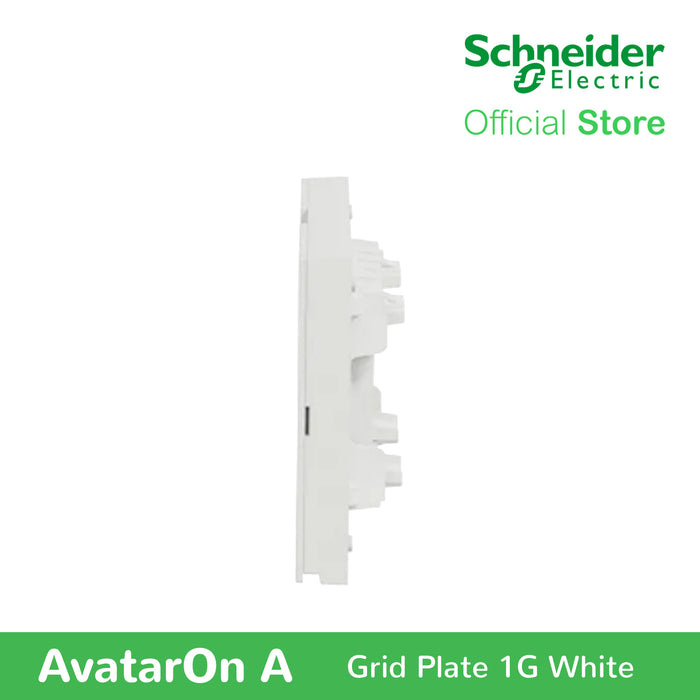 Schneider AvatarOn A 1 gang Grid Plate - WHITE M3T01-WE