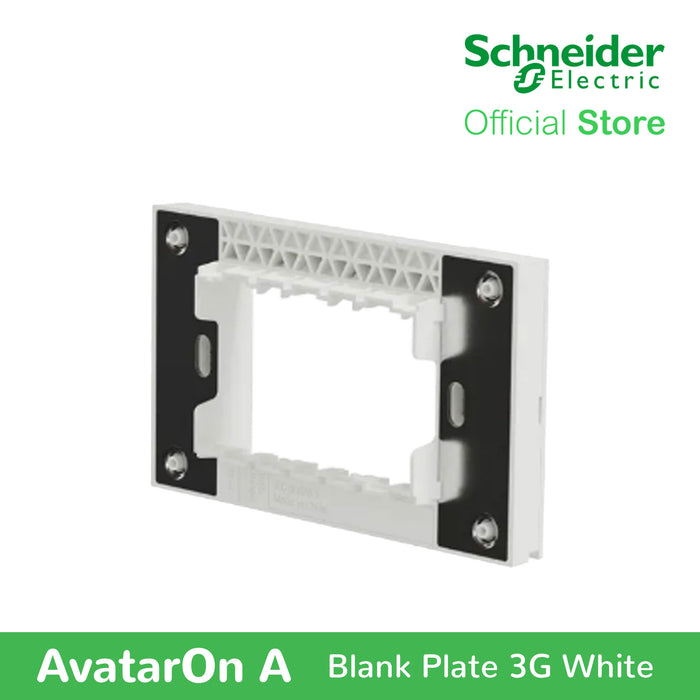 Schneider AvatarOn A 3 gangs Blank Plate - WHITE M3T03-WE