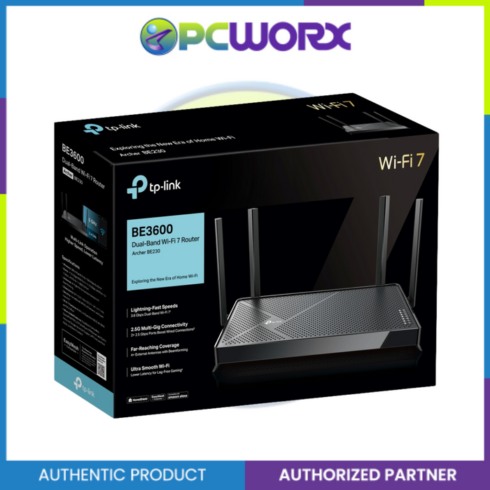 TP-Link Archer BE230 BE3600 Dual-Band Wi-Fi 7 Router 2.5G WAN, 1G LAN