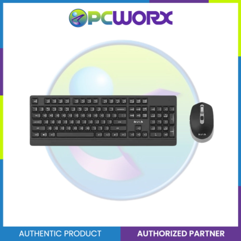 Aula AC203 2.4ghz Wireless Keyboard & Mouse | 2.4GHz USB 800-1200-1600 DPI Keyboard & Mouse