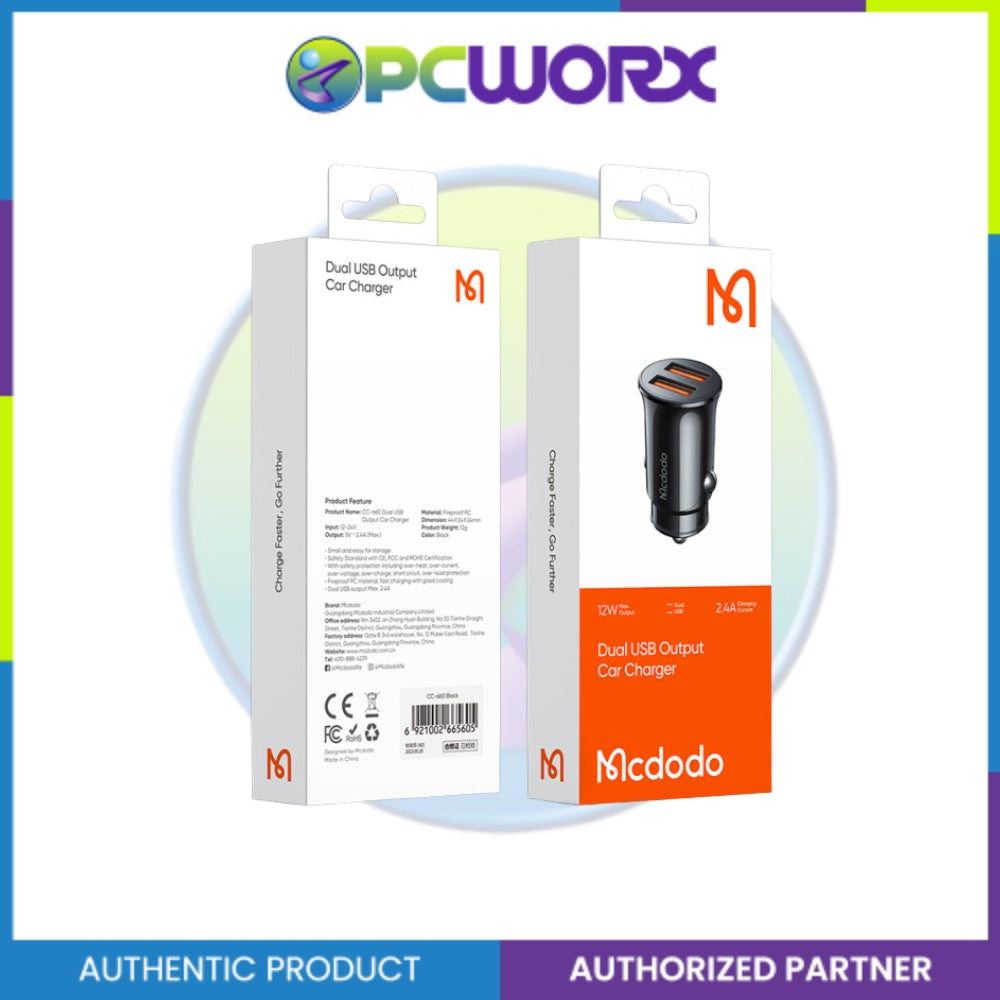Mcdodo CC-6602 12W 2A Car Charger Black