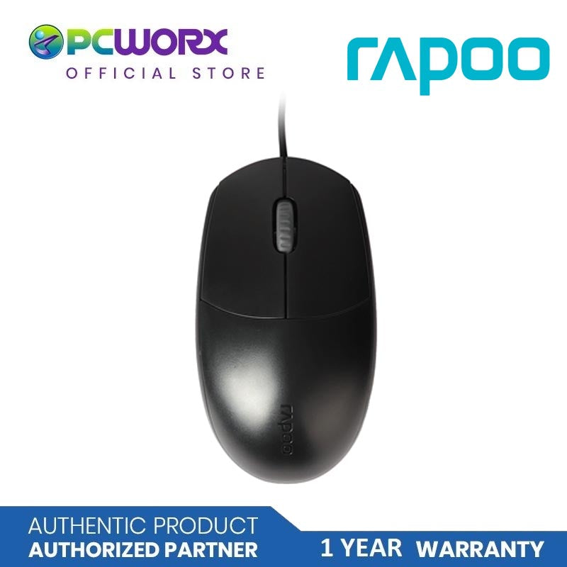 Rapoo N100 Wired USB Optical Mouse Black