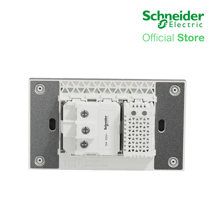 Schneider AvatarOn A 16A 250V International socket with USB charger Black A70426USB-IS-BK