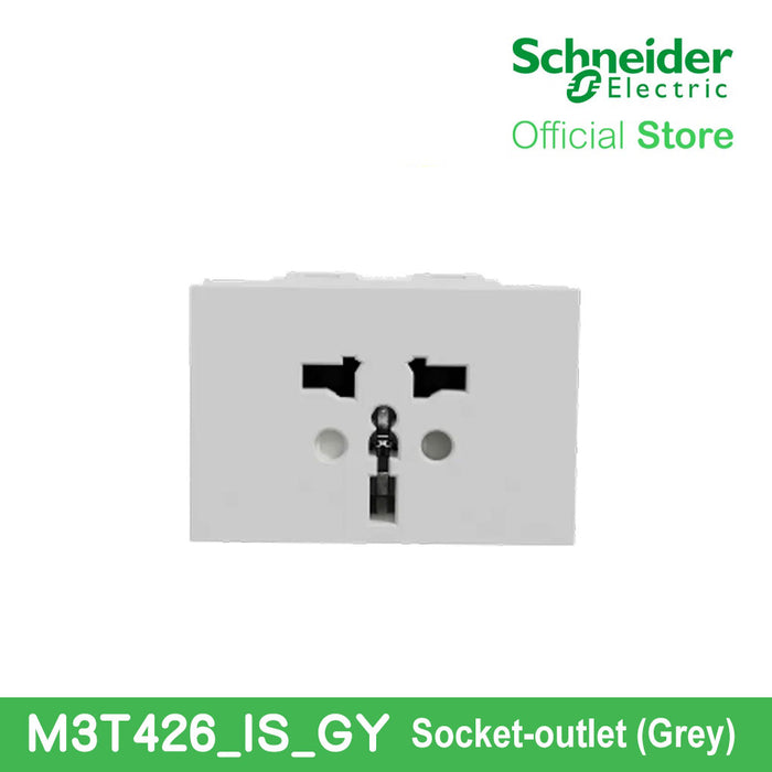 Schneider Socket Outlet Avataron A International 16A 250V 2S sized Grey M3T426-IS-GY