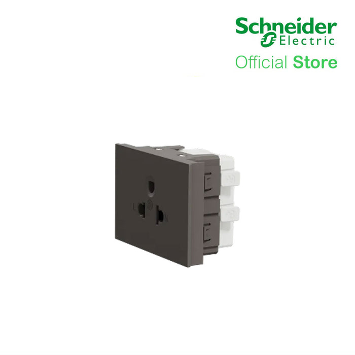 Schneider Socket Outlet AvatarOn A Universal 16A 250V 3 Pin 2S Sized Black M3T426UST-BK