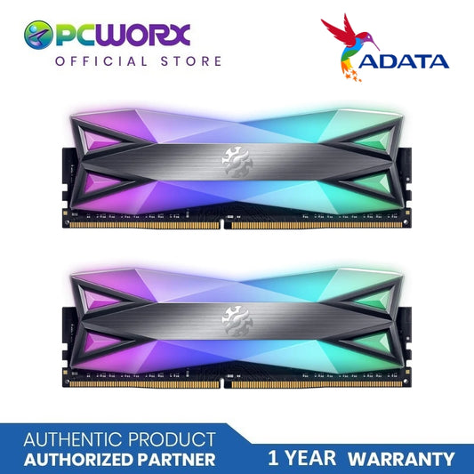 ADATA XPG Spectrix D60G 32GB (2X16GB) DDR4 RGB 3200MHZ PC4-25600 CL16-20-20 1.35V Desktop Memory (Tungsten Grey) | ADATA 32GB RAM DDR4
