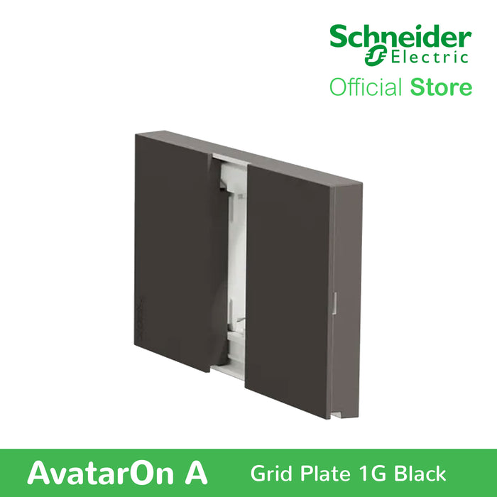 Schneider AvatarOn A 1 gang Grid Plate - BLACK M3T01-BK