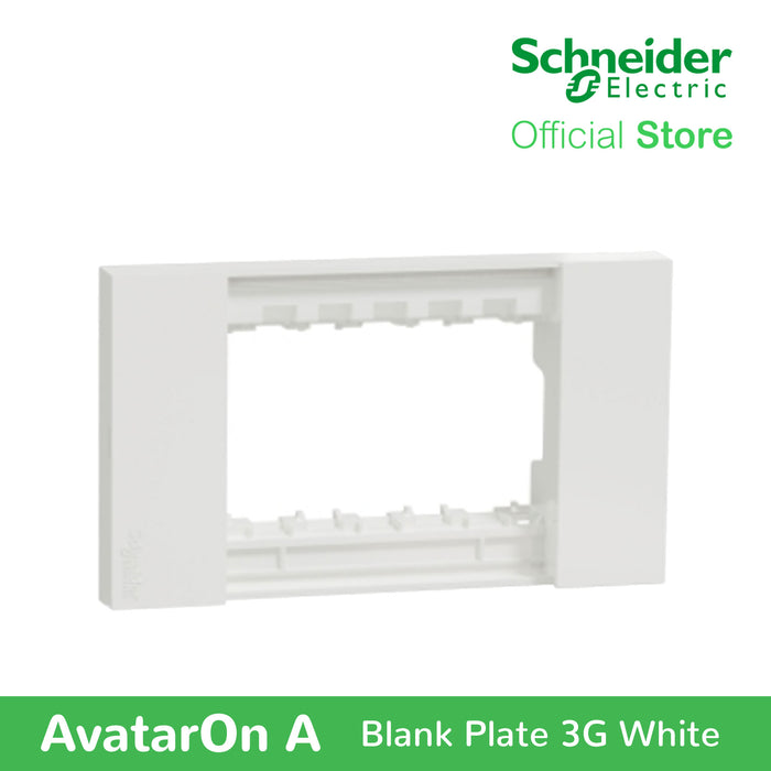 Schneider AvatarOn A 3 gangs Blank Plate - WHITE M3T03-WE