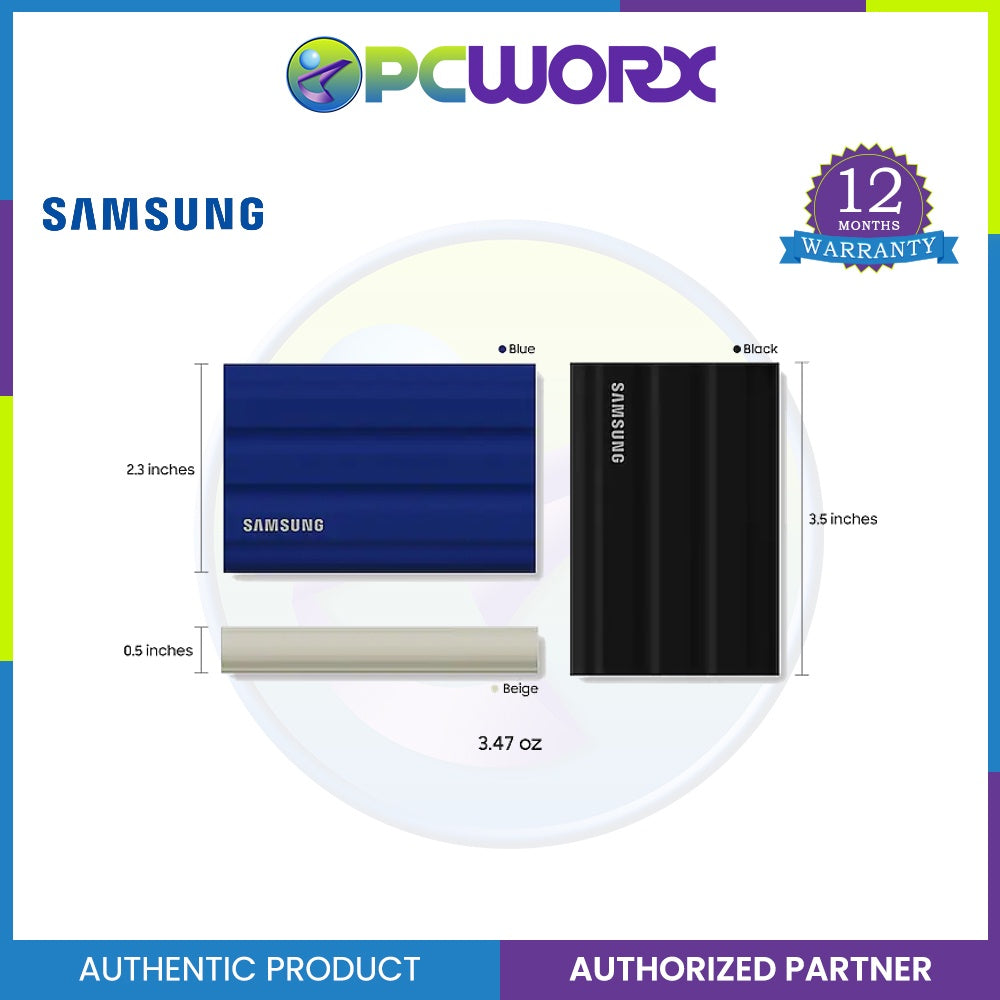 Samsung T7 Shield Portable Solid State Drive USB 3.2 1TB 2TB, IP65 Water Resistant, External SSD