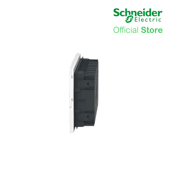 Schneider Enclosure Resi9 MP Flush Mounting 1 Row of 18 Modules IP40 White Door 1 Earth + 1 Neutral Terminal Blocks MIP22118