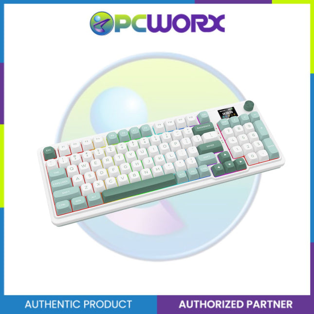 Redragon K719WG-RGB-PRO Galatin Pro W/ LCD Screen Keyboard White+Green