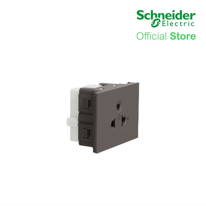 Schneider Socket Outlet AvatarOn A Universal 16A 250V 3 Pin 2S Sized Black M3T426UST-BK