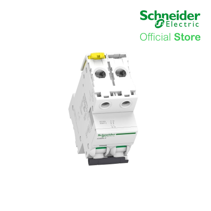 Schneider Acti9 IEC, 2-Pole 63A DIN-Rail Type Circuit Breaker 230/400V 10 KAIC (A9F74263)