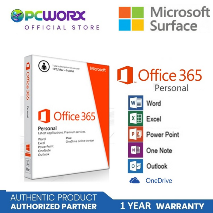 Microsoft QQ2-01398 M365 Personal English APAC EM Subscr 1YR Medialess P8 | Microsoft 365 | Microsoft Software