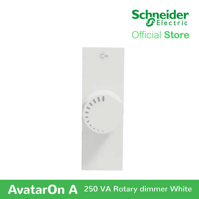 Schneider AvatarOn A 250 VA Rotary Dimmer - WHITE M3T1V400DM-WE