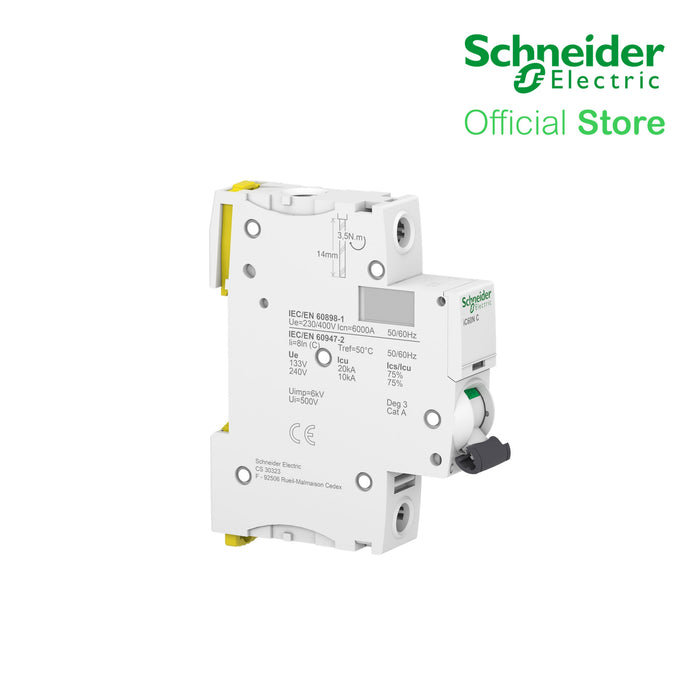 Schneider Acti9 IEC, 1-Pole 40A DIN-Rail Type Circuit Breaker 230/400V 10 KAIC (A9F74140)