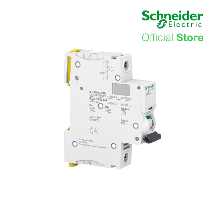 Schneider Acti9 IEC, 1-Pole 32A DIN-Rail Type Circuit Breaker 230/400V 10 KAIC (A9F74132)