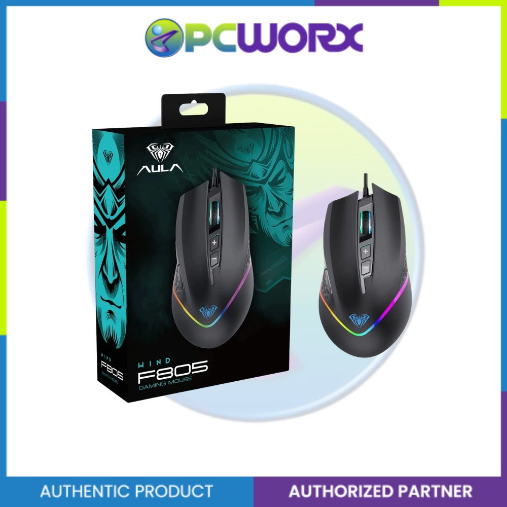 Aula F805 RGB Colorful Lighting Gaming Mouse Black – PCWORX