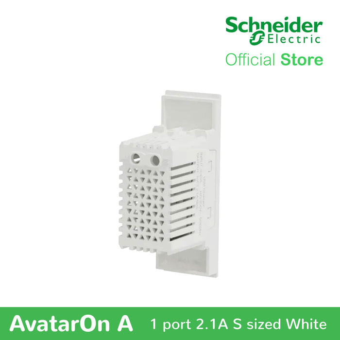 Schneider AvatarOn A 1 USB port 5 V AC-DC USB Charger Outlet - WHITE M3T-USB-WE