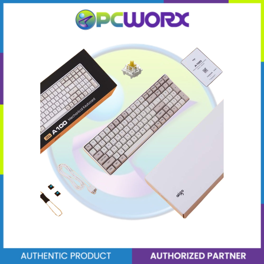 Darkflash GD100 Mechanical Keyboard Wired+2.4G Wireless Milky & Brown K. Yellow