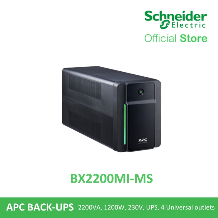 APC BX2200MI-MS Back-UPS 2200VA/1200W, 230V, AVR, Universal Sockets | APC UPS