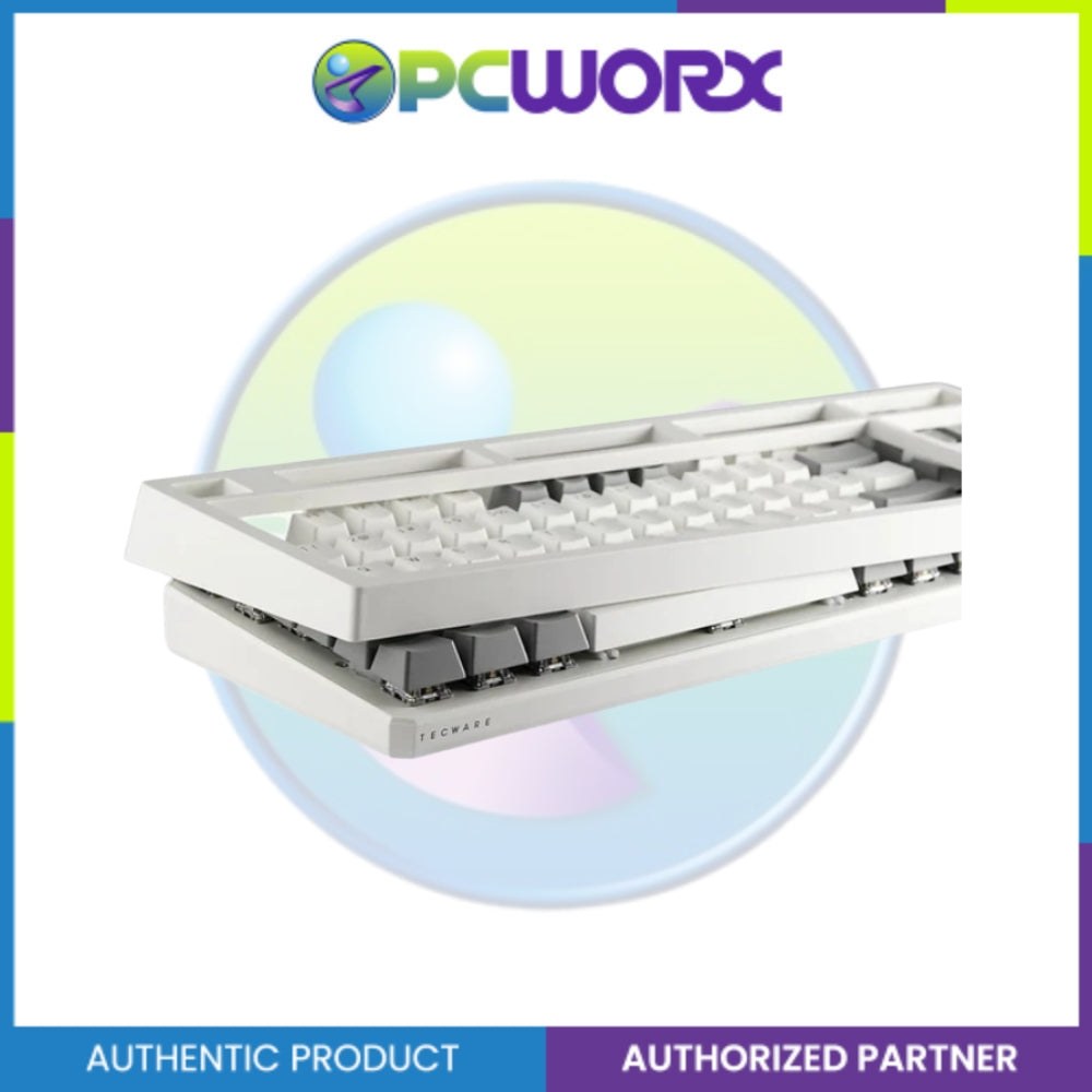 Tecware Phantom+ Elite 87-Keys RGB 3-Mode Mechanical Keyboard - White / Black