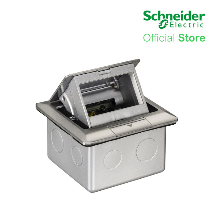 S-Flexi Aluminum Empty Floor Socket with Wall Box by Schneider Electric (E224F-ABE)