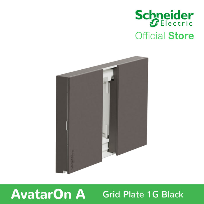 Schneider AvatarOn A 1 gang Grid Plate - BLACK M3T01-BK