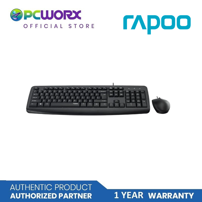 Rapoo NX1600 Wired Optical Keyboard & Mouse | Rapoo Keyboard and Mouse Combo | Mice and Keyboard | Wired Optical Mouse and Keyboard - Wired Mouse & Keyboard Combo