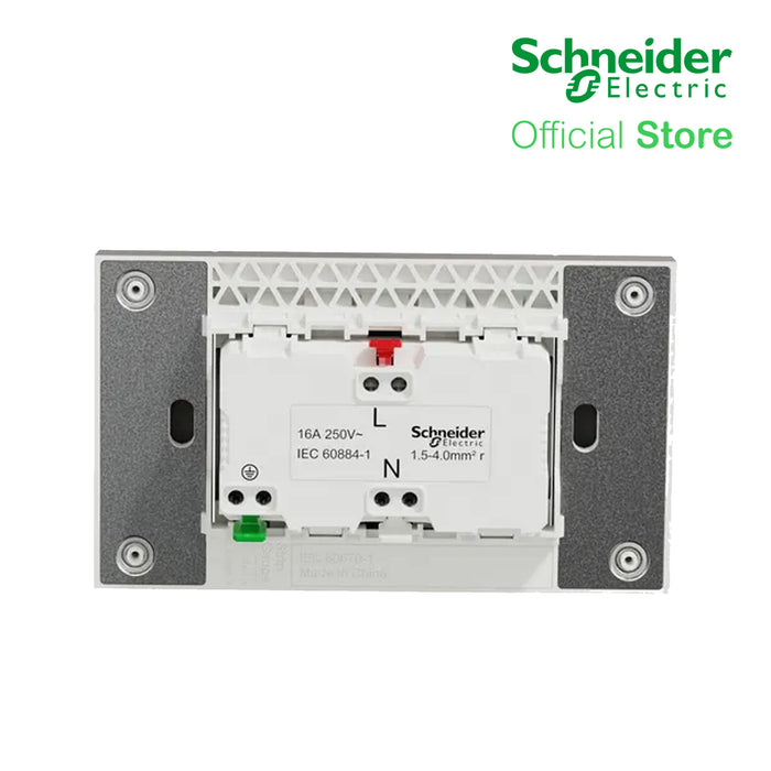 Schneider AvatarOn A 16A 250V 2G 3 Pin Universal Socket-outlet Black A70426UST-BK