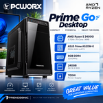 PrimeGo Desktop — Ryzen 5 3400G | 8GB RAM | 256GB SSD | 700W