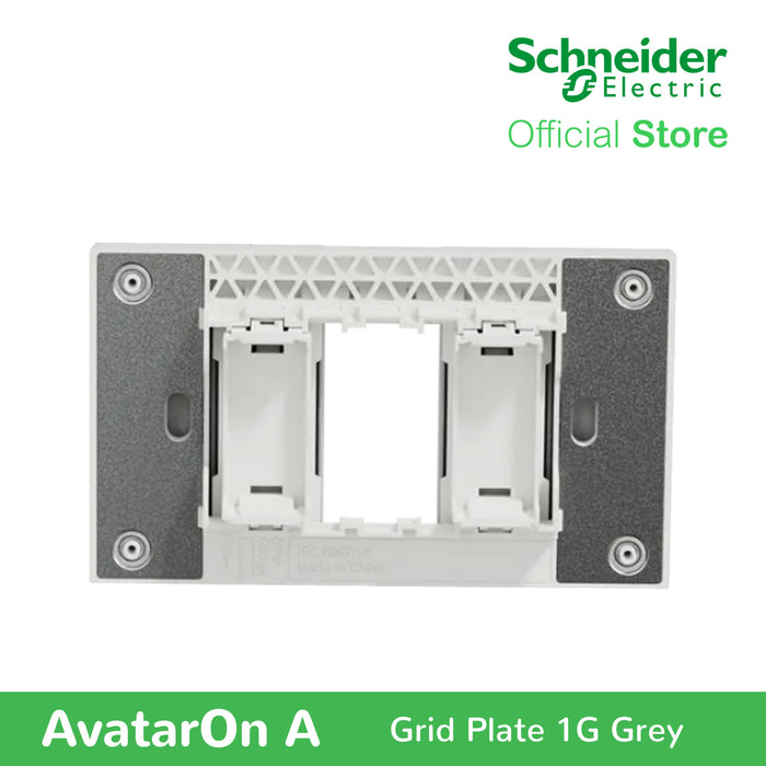 Schneider AvatarOn A 1 gang Grid Plate - GREY M3T01-GY