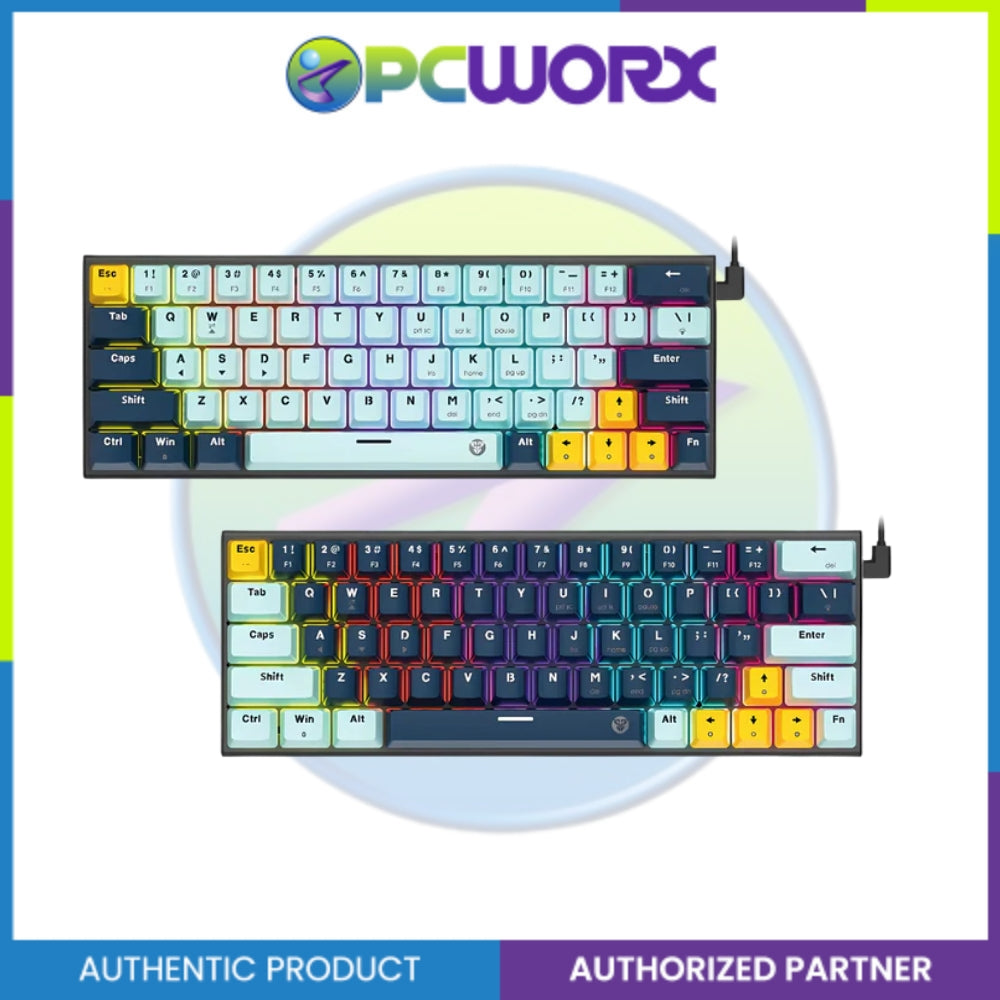 Fantech MK874 V2 ATOM 63 Key Mechanical Keyboard MIZU Edition | Sky Blue | Navy Blue