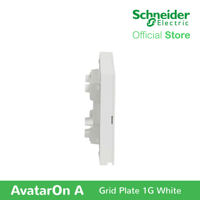 Schneider AvatarOn A 1 gang Grid Plate - WHITE M3T01-WE