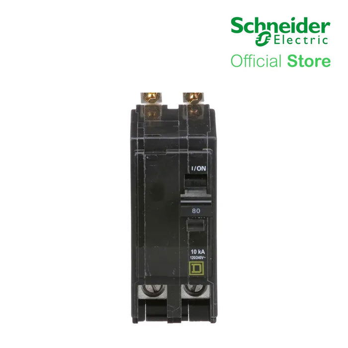 Schneider QOB UL 2-Pole 80A Bolt-On Miniature Circuit Breaker 120/240V 10kAIC QOB280