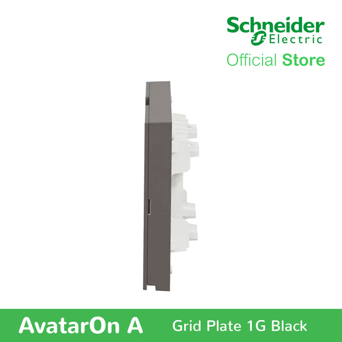 Schneider AvatarOn A 1 gang Grid Plate - BLACK M3T01-BK