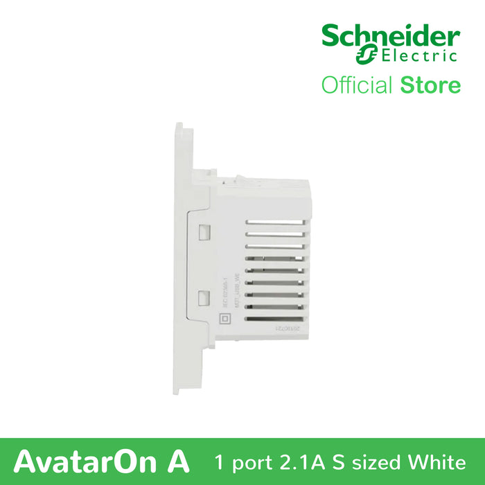 Schneider AvatarOn A 1 USB port 5 V AC-DC USB Charger Outlet - WHITE M3T-USB-WE