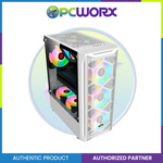 COOLMAN AURORA m-ATX + 3 RGB Fans Gaming PC Chasis - White