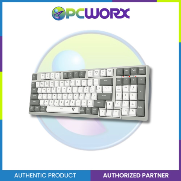 Redragon BK-7113 Scissor Mechanism Slim Wired Full-Size Keyboard – White/Grey