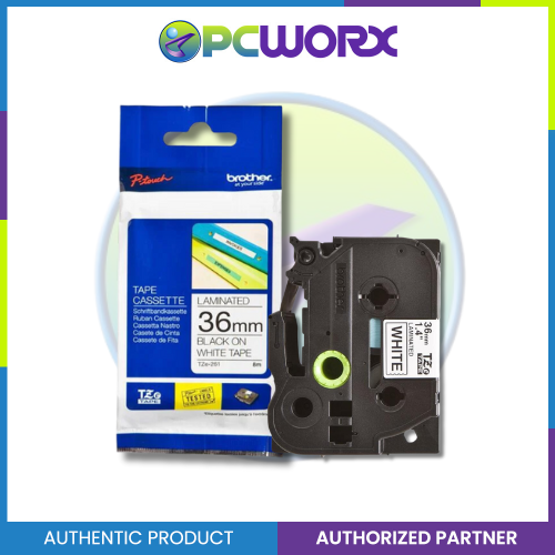 Brother TZE-261 Standard Laminated 36mm Black on W