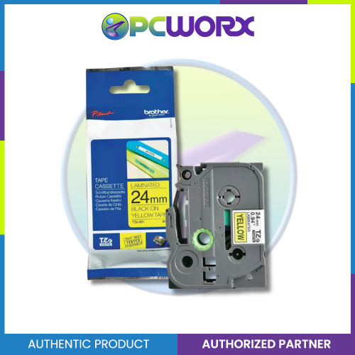 Brother TZE-651 24mm Black on Yellow