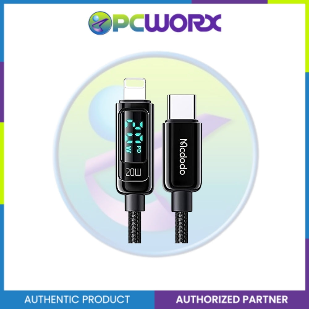 Mcdodo CA-8810 Digital Display 36W Type-C to Lightning Data Cable 1.2m Black